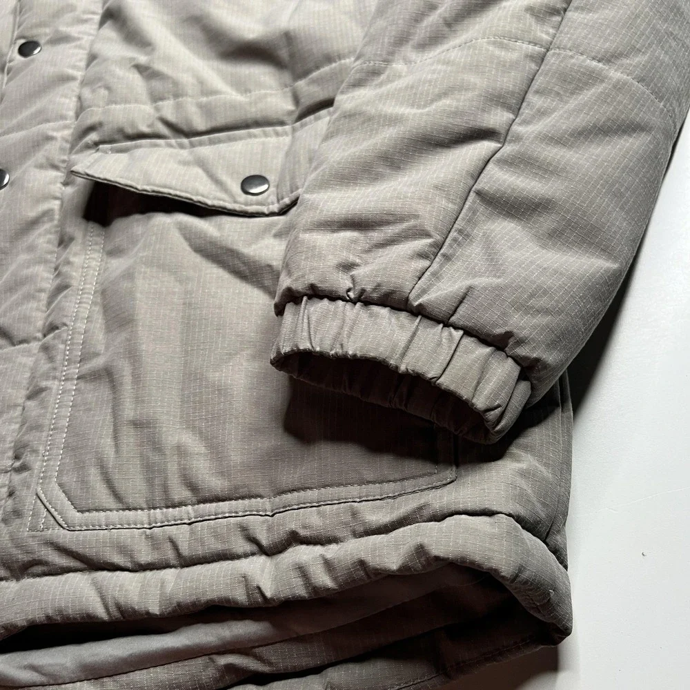 Oakley Mens Hooded Puffer Jacket Grey Ripstop Two-Tone Regular Fit Medium